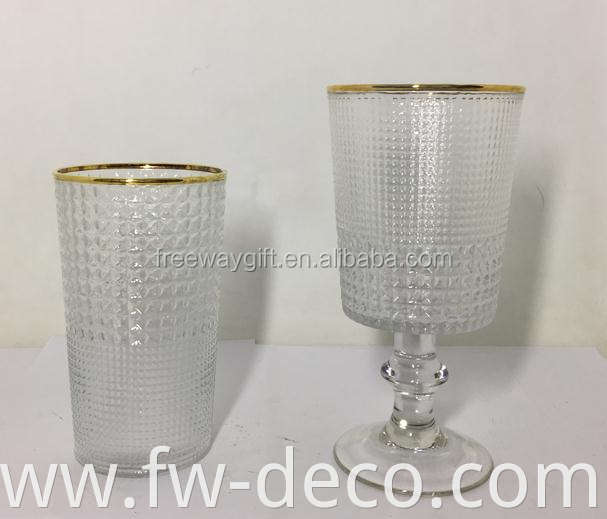 wholesale custom hand blown gold rim beer wine tasting glass drinking pint glasses